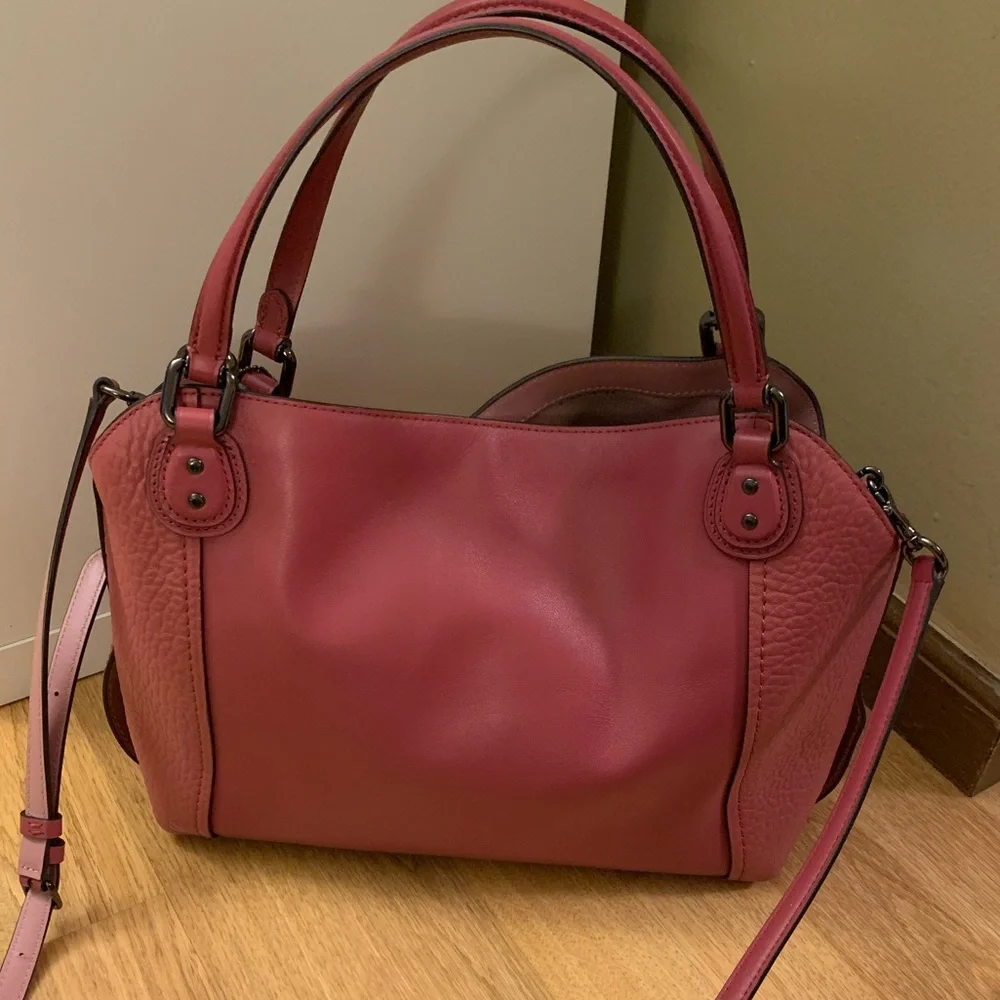 Pink Coach purse with small scarf - Picture 5 of 9